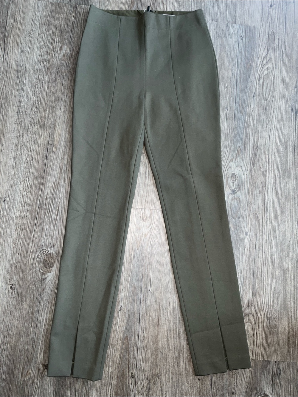 TIBI Olive Green Tailored Trousers